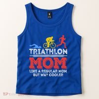 Triathlon Mom Like A Regular Mom But Cooler Triathlon Mom Gift Tank Top thumb 2