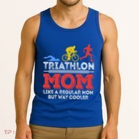 Triathlon Mom Like A Regular Mom But Cooler Triathlon Mom Gift Tank Top thumb 3