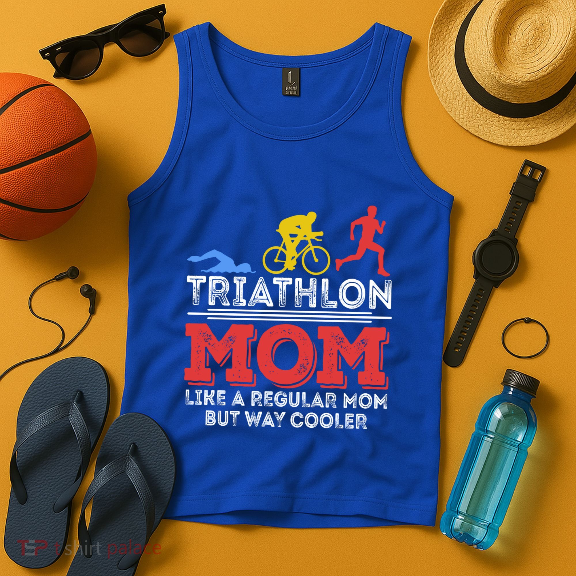 Triathlon Mom Like A Regular Mom But Cooler Triathlon Mom Gift Tank Top