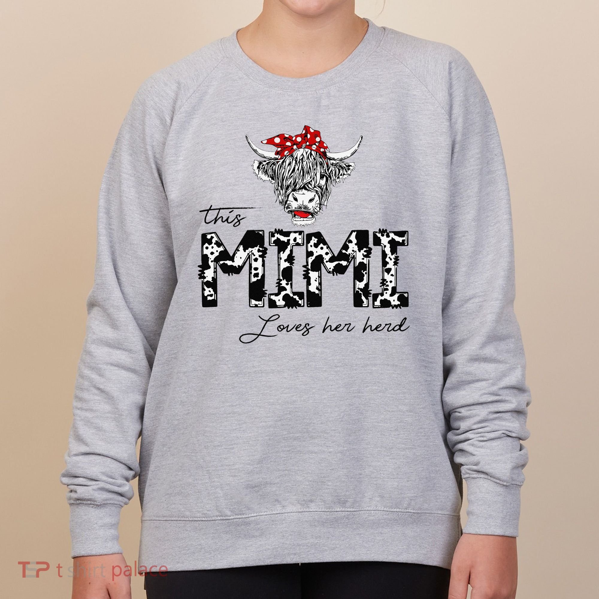 This Mimi Loves Her Herd Cow Mother's Day Women's Sweatshirt