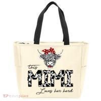 This Mimi Loves Her Herd Cow Mother's Day Tote Bag thumb 0