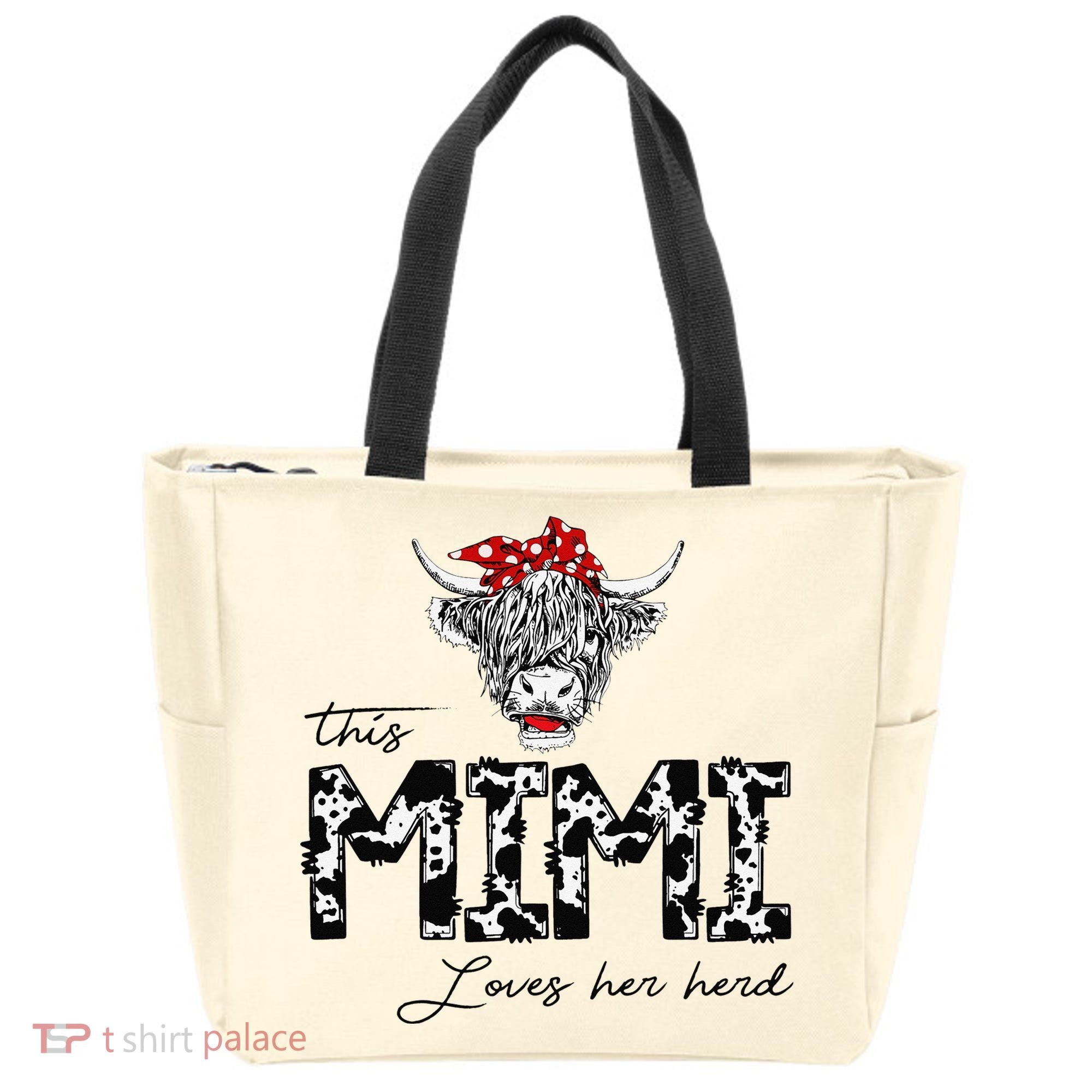 This Mimi Loves Her Herd Cow Mother's Day Tote Bag