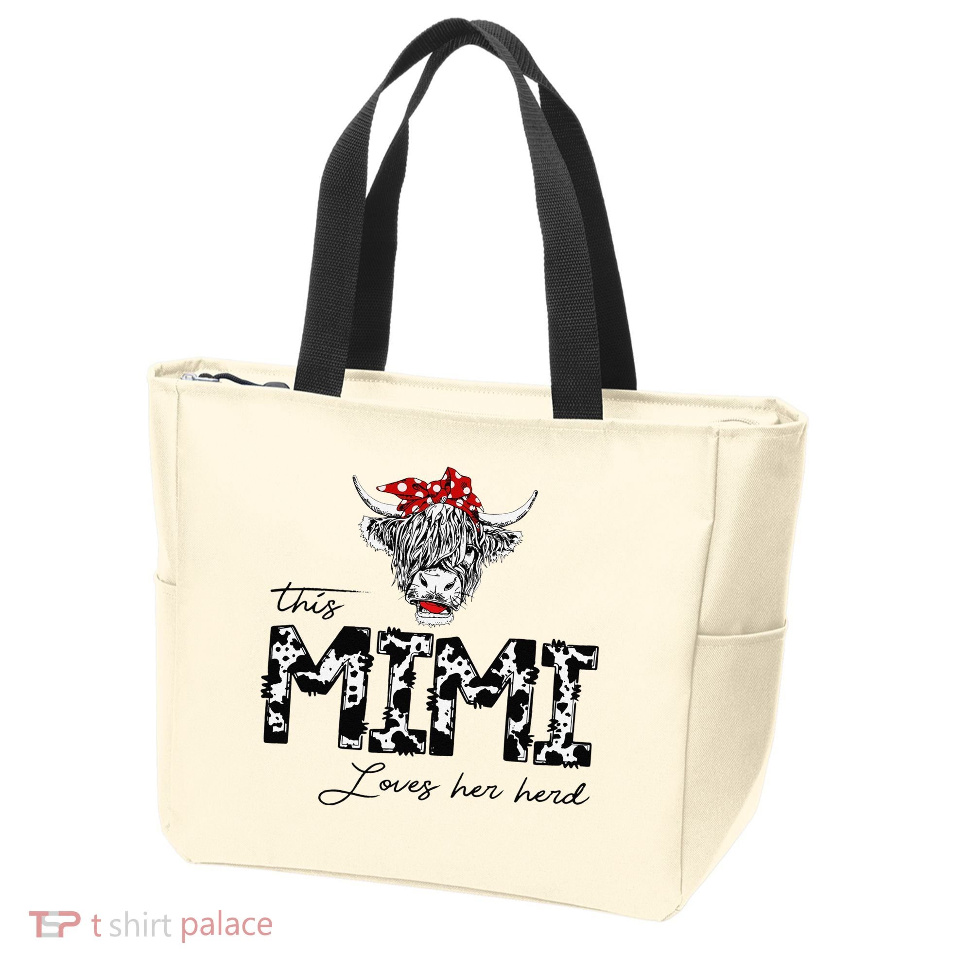 This Mimi Loves Her Herd Cow Mother's Day Tote Bag