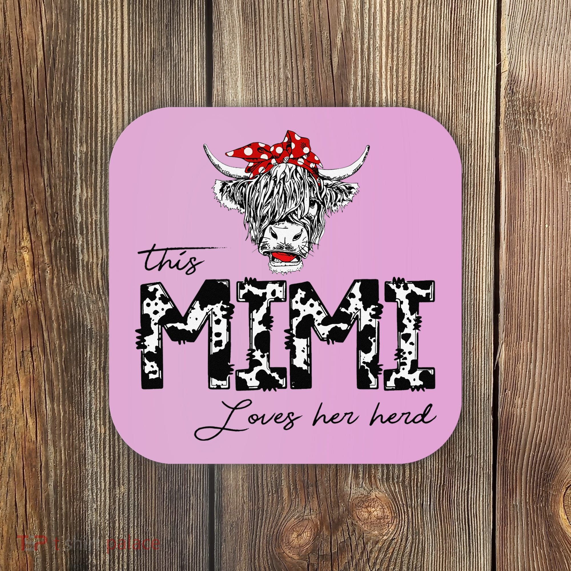 This Mimi Loves Her Herd Cow Mother's Day Coaster