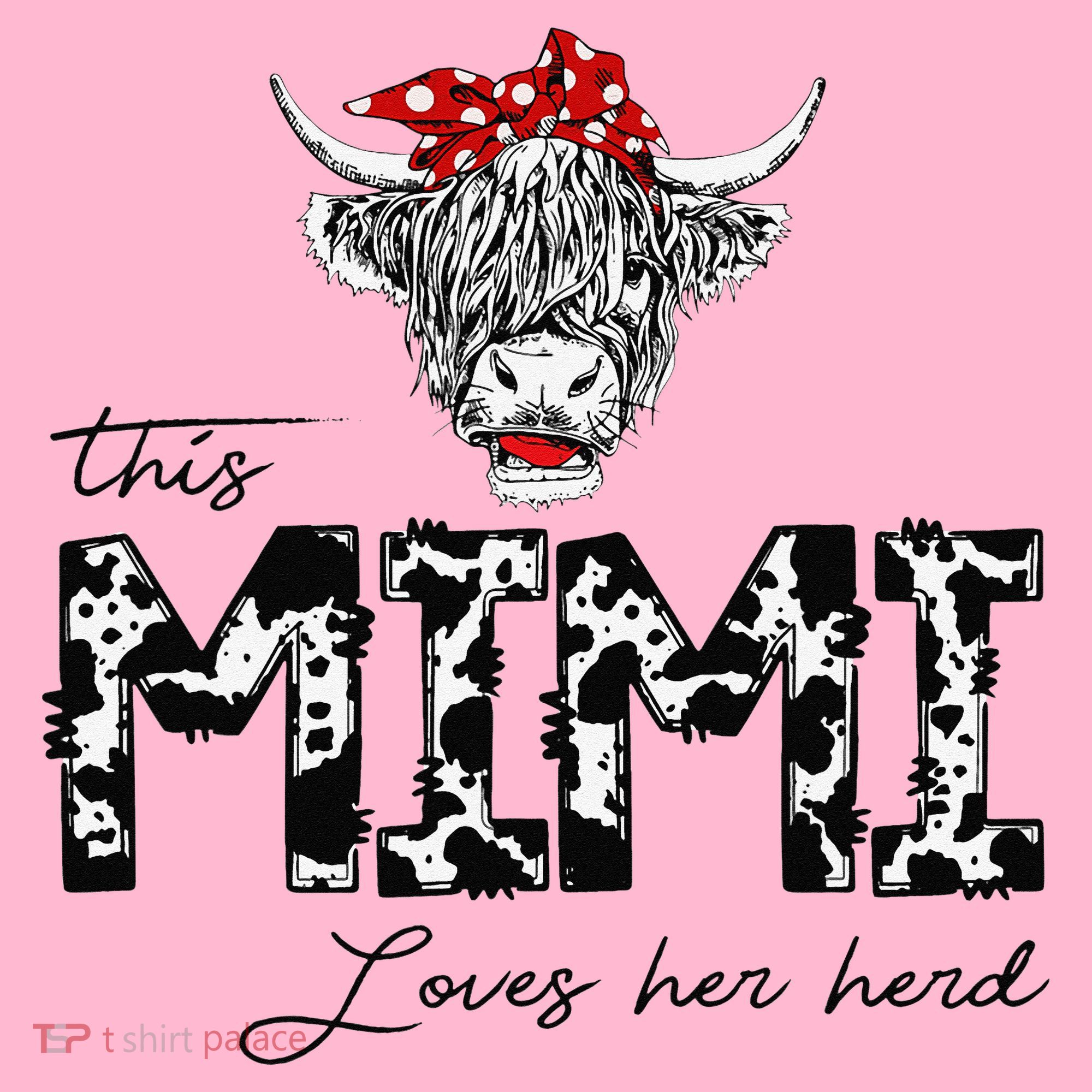 This Mimi Loves Her Herd Cow Mother's Day Coaster