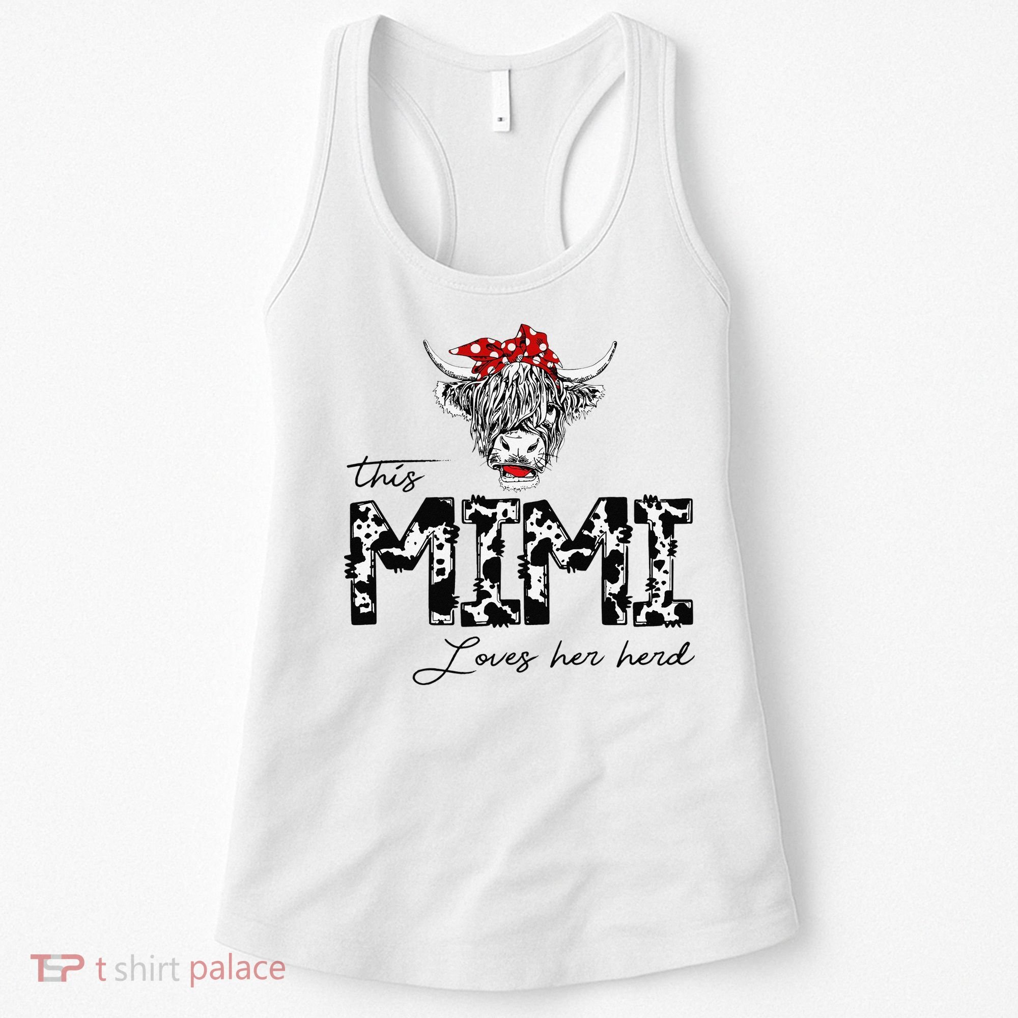 This Mimi Loves Her Herd Cow Mother's Day Women's Tank Top