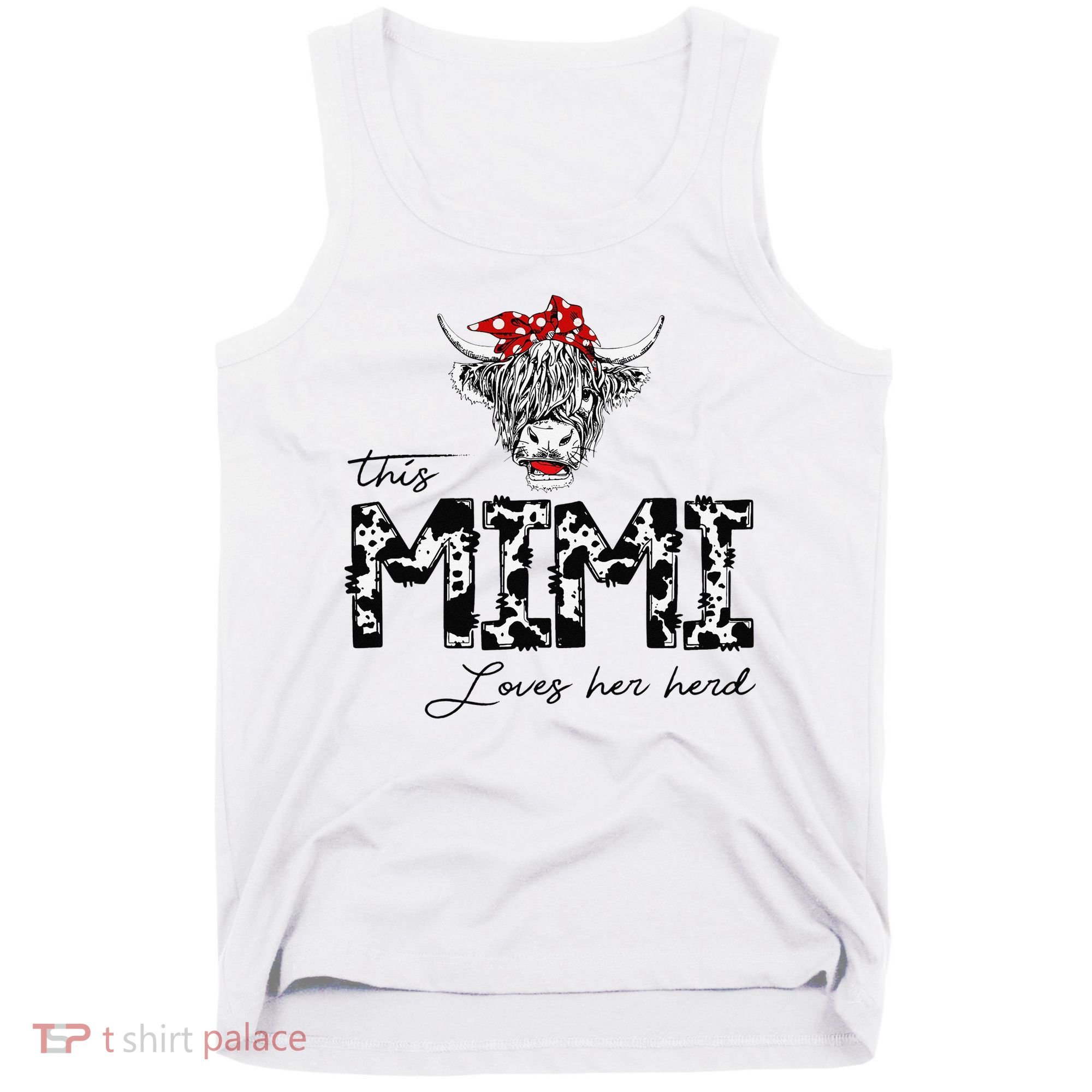 This Mimi Loves Her Herd Cow Mother's Day Tank Top