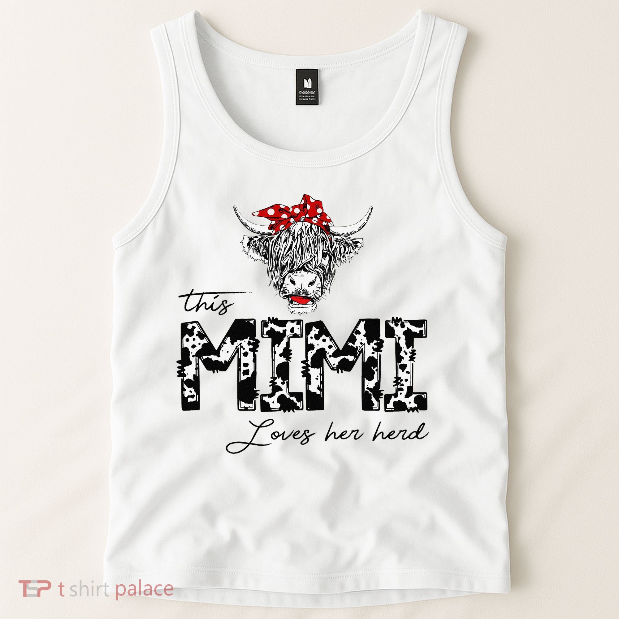 This Mimi Loves Her Herd Cow Mother's Day Tank Top
