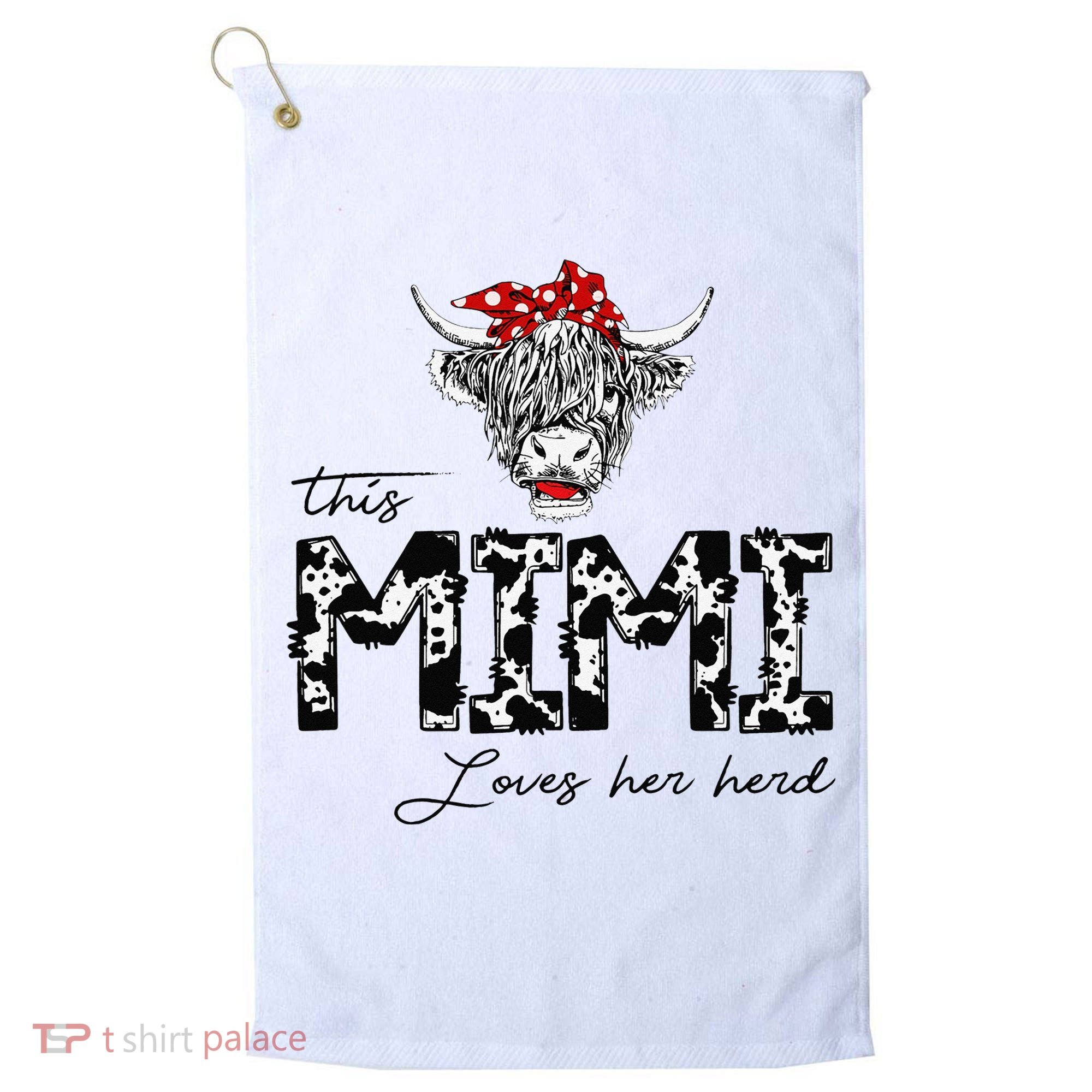 This Mimi Loves Her Herd Cow Mother's Day Golf Towel