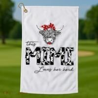 This Mimi Loves Her Herd Cow Mother's Day Golf Towel thumb 1