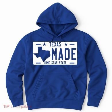 Texas Made Lone Star License Plate Hoodie