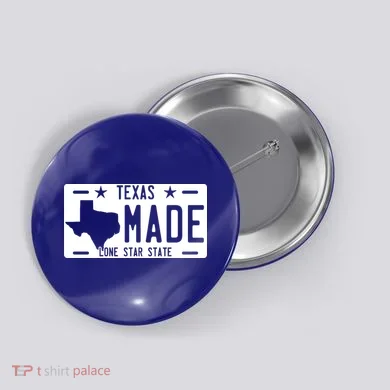 Texas Made Lone Star License Plate Button