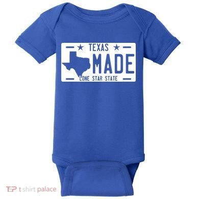 Texas Made Lone Star License Plate Baby Bodysuit