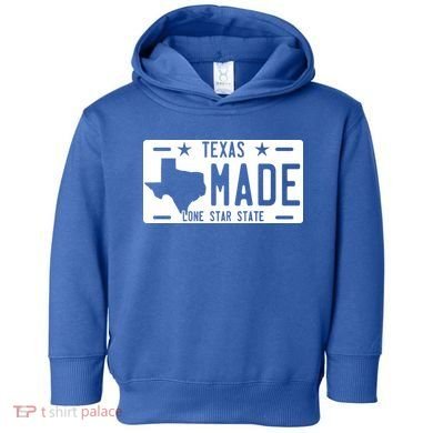 Texas Made Lone Star License Plate Toddler Hoodie