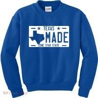 Texas Made Lone Star License Plate Kids Sweatshirt thumb 0