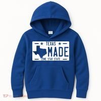 Texas Made Lone Star License Plate Kids Hoodie thumb 0