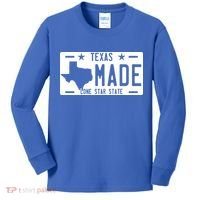 Texas Made Lone Star License Plate Kids Long Sleeve Shirt thumb 0