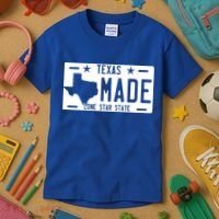 Texas Made Lone Star License Plate Kids T-Shirt thumb 3