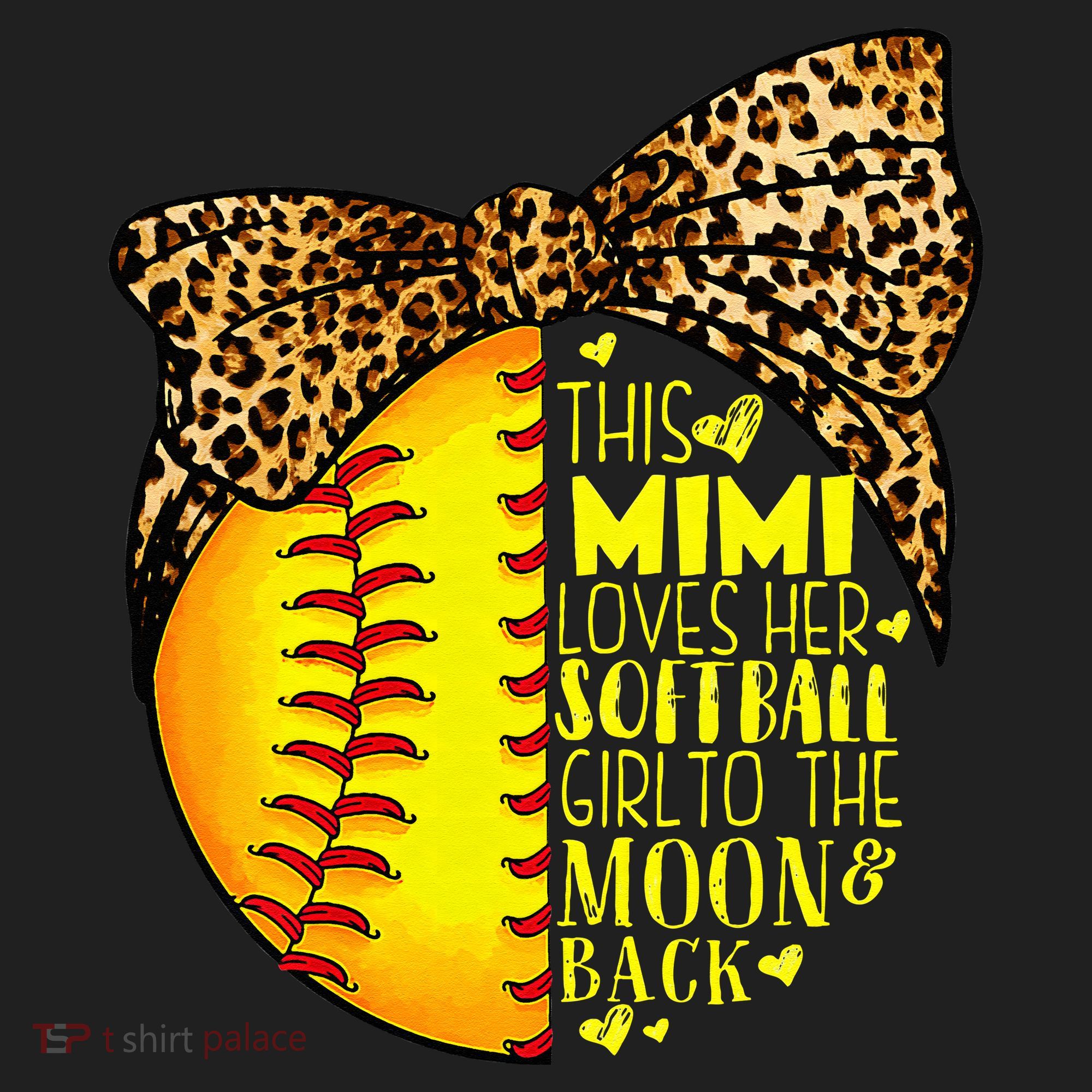 This Mimi Loves Her Softball Mother'S Day Leopard Women's Sweatshirt