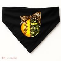 This Mimi Loves Her Softball Mother'S Day Leopard USA-Made Doggie Bandana thumb 0