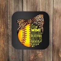 This Mimi Loves Her Softball Mother'S Day Leopard Coaster thumb 0