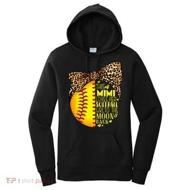 This Mimi Loves Her Softball Mother'S Day Leopard Women's Hoodie