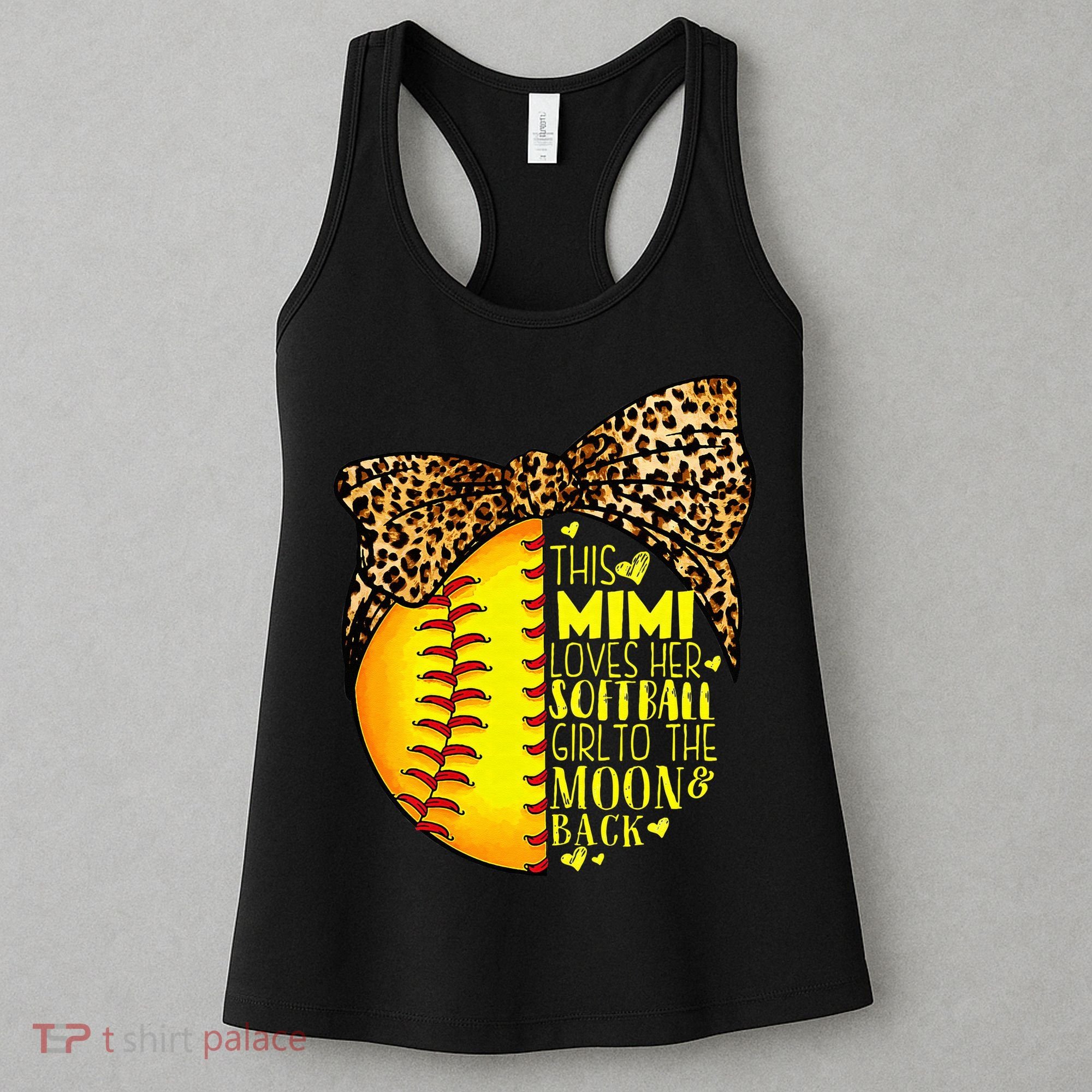This Mimi Loves Her Softball Mother'S Day Leopard Women's Tank Top