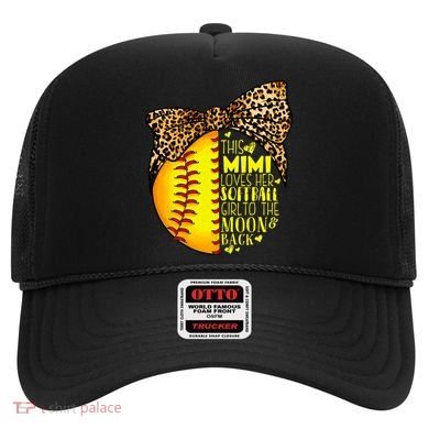 This Mimi Loves Her Softball Mother'S Day Leopard Hat