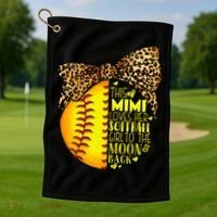 This Mimi Loves Her Softball Mother'S Day Leopard Golf Towel thumb 1