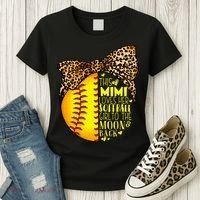 This Mimi Loves Her Softball Mother'S Day Leopard Women's T-Shirt thumb 3