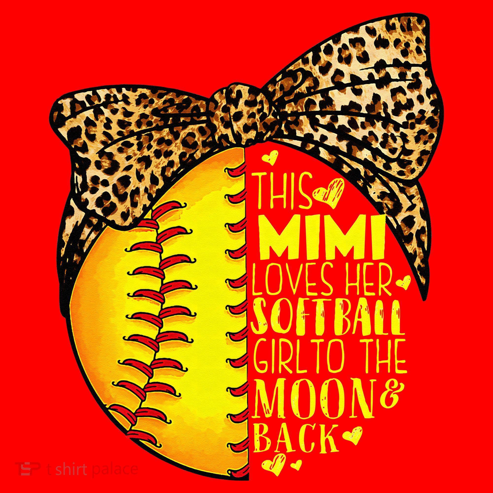 This Mimi Loves Her Softball Mother'S Day Leopard Santa Hat