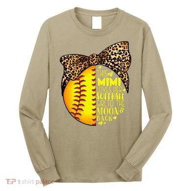 This Mimi Loves Her Softball Mother'S Day Leopard Long Sleeve Shirt