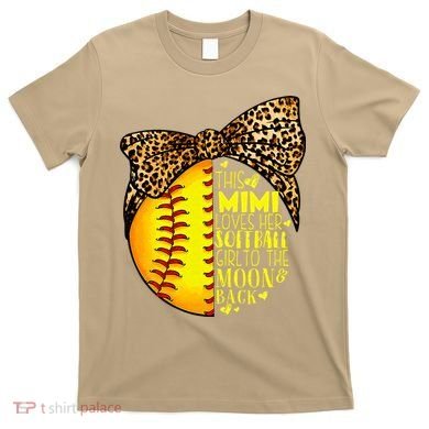 This Mimi Loves Her Softball Mother'S Day Leopard T-Shirt
