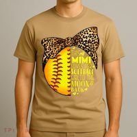 This Mimi Loves Her Softball Mother'S Day Leopard T-Shirt thumb 3