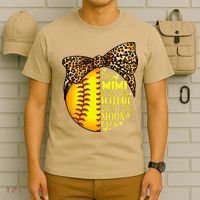 This Mimi Loves Her Softball Mother'S Day Leopard T-Shirt thumb 6