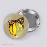 This Mimi Loves Her Softball Mother'S Day Leopard Button thumb 0