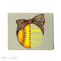 This Mimi Loves Her Softball Mother'S Day Leopard Mousepad thumb 0
