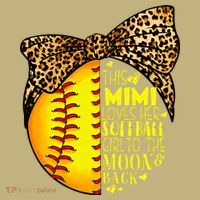 This Mimi Loves Her Softball Mother'S Day Leopard Mousepad thumb 1
