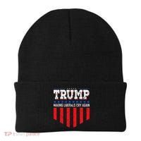 Trump Making Liberals Cry Again Funny Election Beanie thumb 0