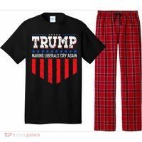 Trump Making Liberals Cry Again Funny Election Pajama Set thumb 0
