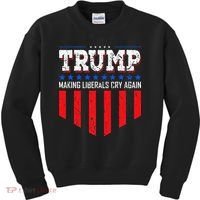 Trump Making Liberals Cry Again Funny Election Kids Sweatshirt thumb 0