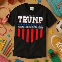 Trump Making Liberals Cry Again Funny Election Kids T-Shirt thumb 3