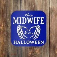 This Midwife Loves Halloween Doula Scary Birth Attendant Cool Gift Coaster thumb 0