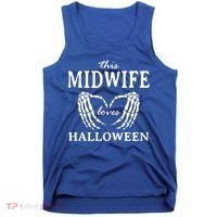 This Midwife Loves Halloween Doula Scary Birth Attendant Cool Gift Tank Top thumb 0