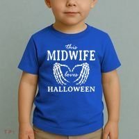 This Midwife Loves Halloween Doula Scary Birth Attendant Cool Gift Toddler T-Shirt thumb 2