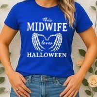 This Midwife Loves Halloween Doula Scary Birth Attendant Cool Gift Women's T-Shirt thumb 2