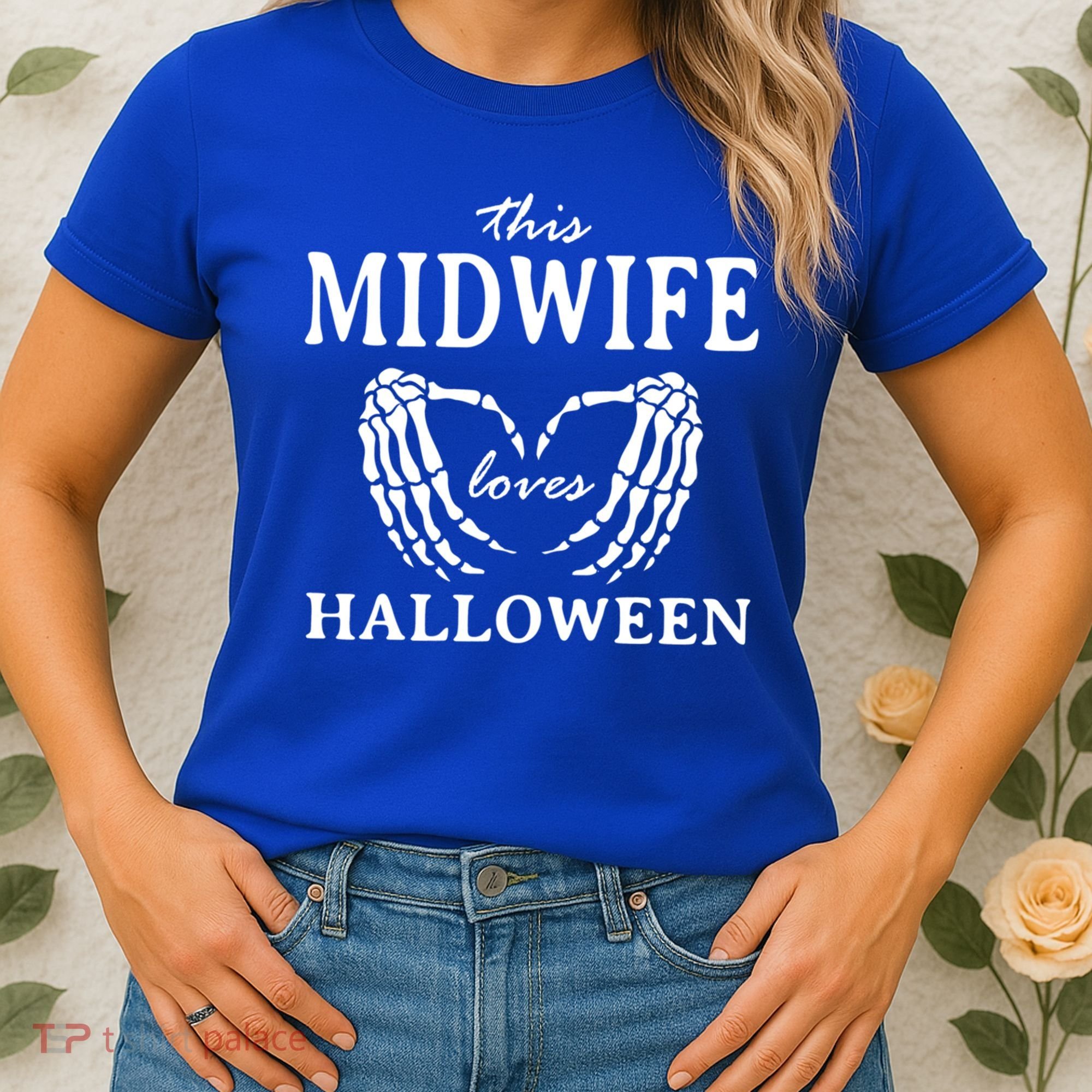 This Midwife Loves Halloween Doula Scary Birth Attendant Cool Gift Women's T-Shirt