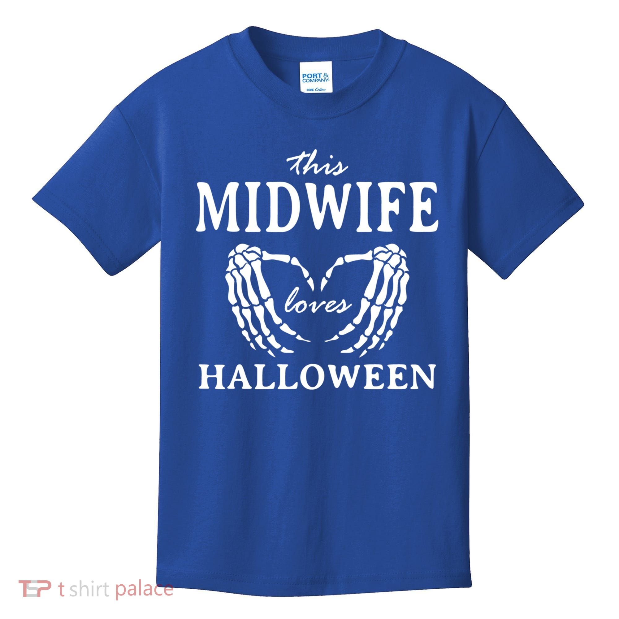 This Midwife Loves Halloween Doula Scary Birth Attendant Cool Gift Kids T-Shirt