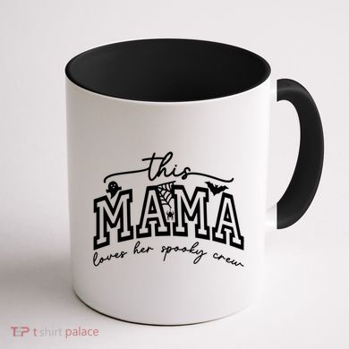 This Mama Loves Her Spooky Crew Mom Halloween Gift Coffee Mug back