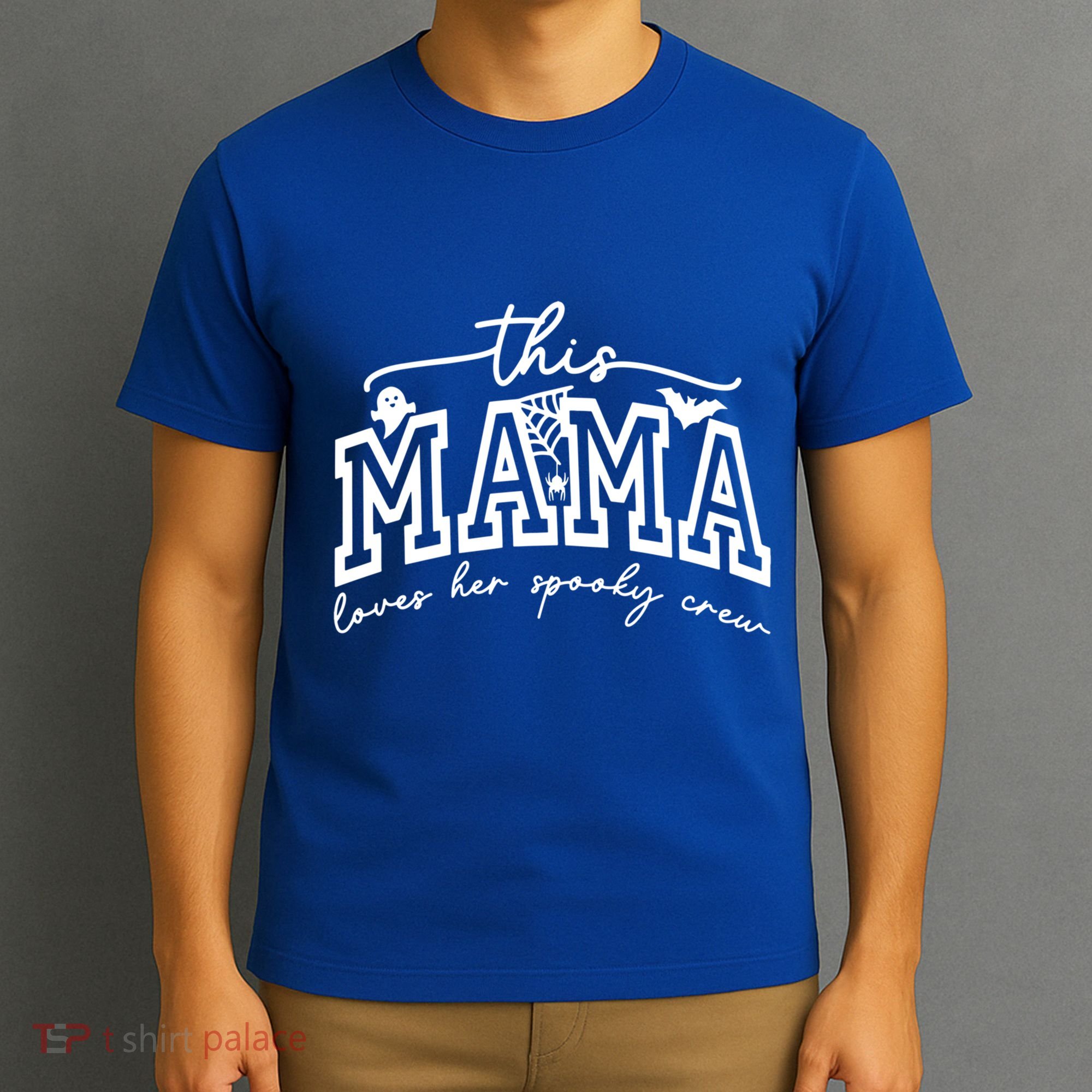 This Mama Loves Her Spooky Crew Mom Halloween Gift T-Shirt